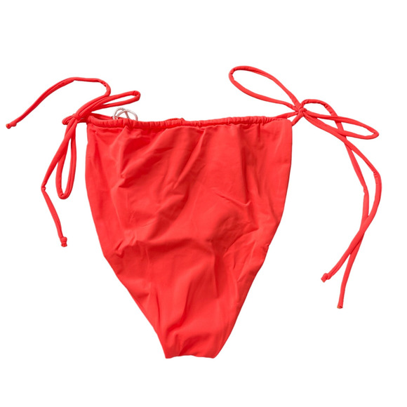 Good American Size XXL Tiny Ties Swim Bottom Hot Coral Size 5 - Picture 2 of 6